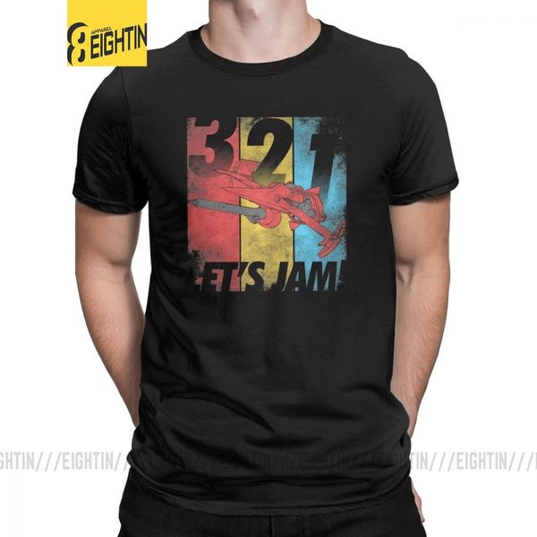 

let's jam cowboy bebop t-shirt men 100% cotton t shirt space anime spike japanese manga jet faye short sleeve tees gift clothing