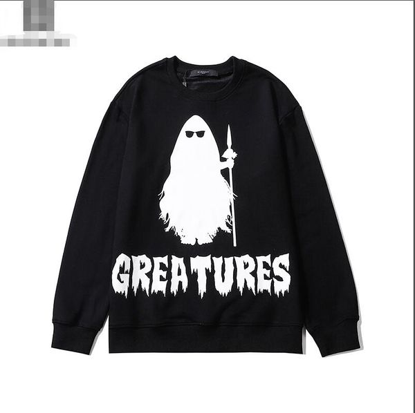

men's and women's hoodies long sleeved loose-fitting hoodies style crew-neck hoodies fashion couple's asian size m-2xl, Black