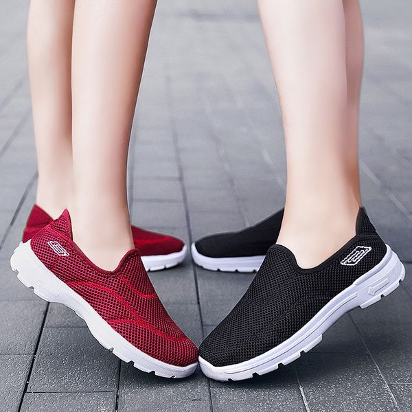 

new zapatos casuales de mujer zapatillas de deporte poco profundas zapatillas deporte negras transpirables zapatos mujer, Black