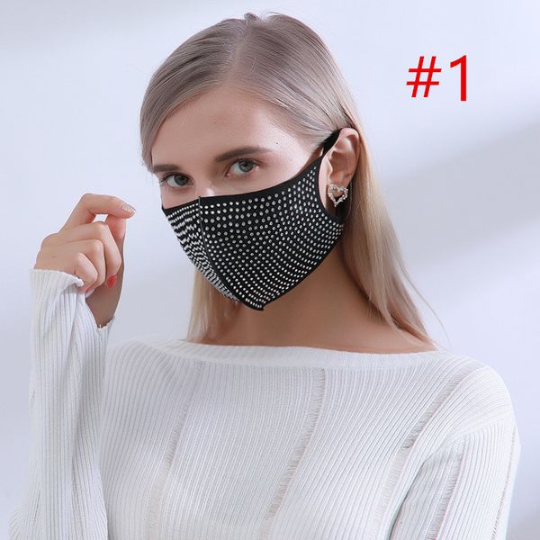

diamond fashion bling washable reusable mask face care shield sun color gold elbow sequins designer face party masks shiny fa