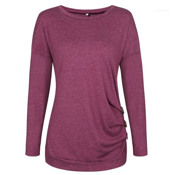 

women o-neck long sleeve tshirt spring autumn loose custom style famale designer tees, White