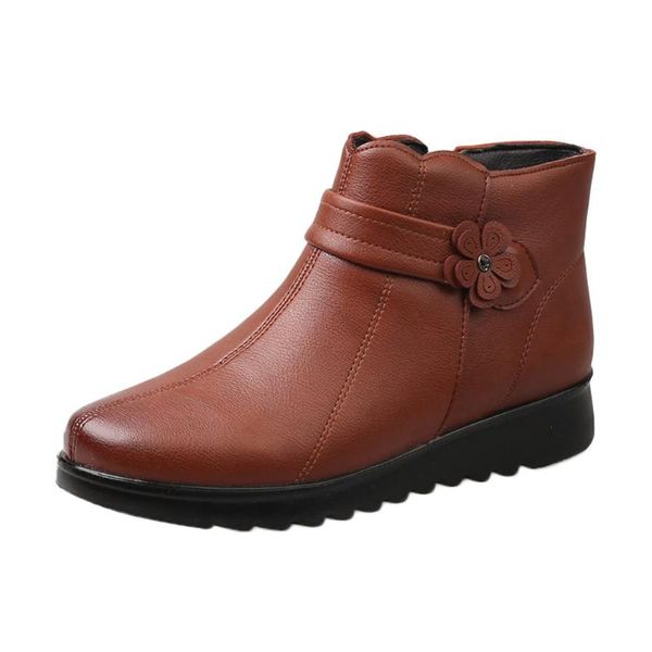 

2020 new fashion women's warm snow boots winter flat mother ladies shoes casual cotton ankle boot comfortable and soft a50, Black