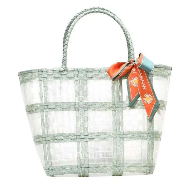 

bag 2020 summer new large capacity tote bag transparent basket one shoulder handbag fashion casual lady's grass woven