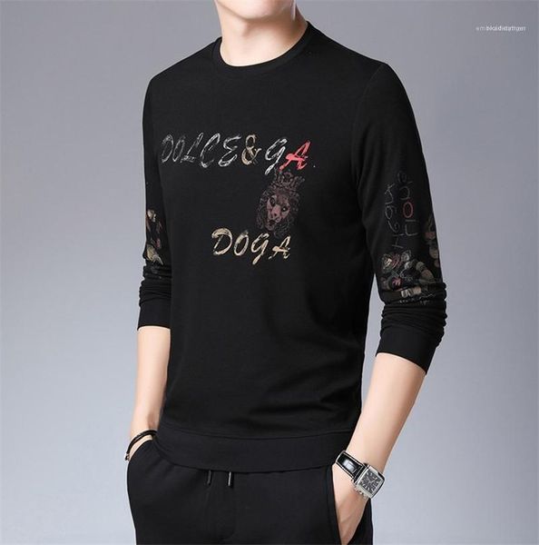 

designers animal print sweatshirts fashion crew neck long sleeve casual sweatshirts print mens clothings 2020 mens, Black