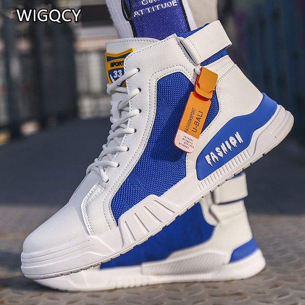 

mhysa 2020 autumn new men's high-casual shoes fashion light white shoes all-match fashion running sports men's m781, Black