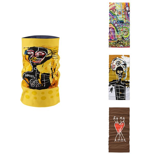 

3d printfashion bandana graffiti personality abstract headscarf breathable soft neck gaiter tube mask magic sport wrist band, Blue;gray