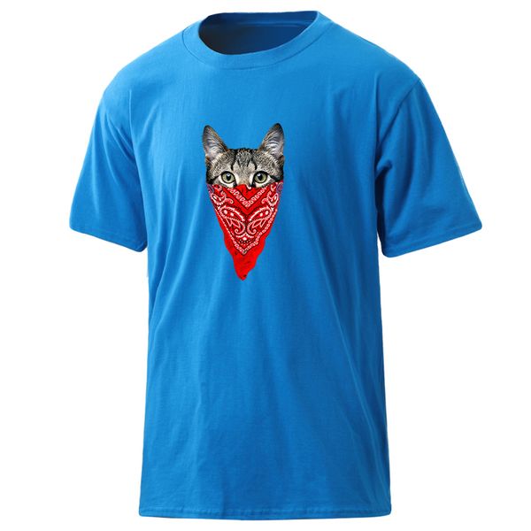 

мужские смешные cat лето футболки hipster 100% хлопок одежда мода харадзюку мужчины вокруг шеи отдых tops casual ретро homme