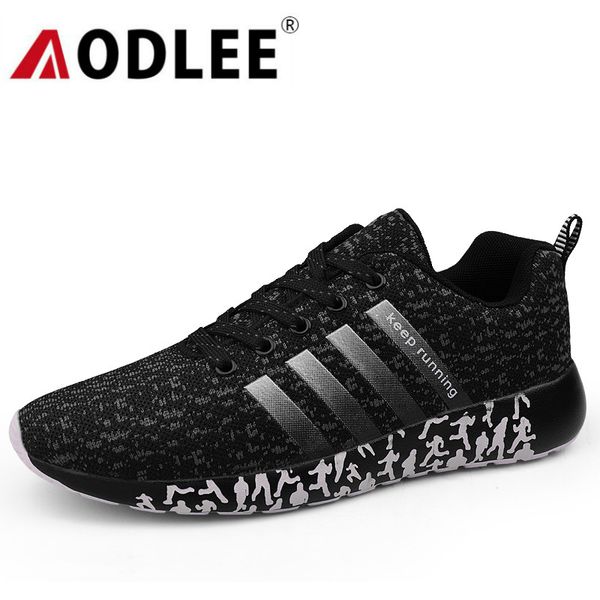 

aodlee casual shoes men sneakers light mesh mens shoes casual breathable men running plus size 47 zapatos hombre, Black