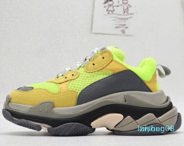 

new fashion dad designer casual sneakers paris triple s hiking shoes men and women casual shoes green z08, Black