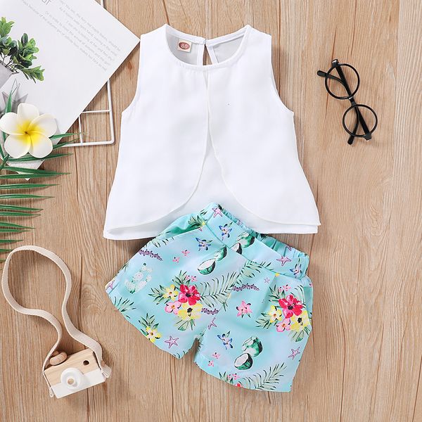 

toddler kids baby boys sleeveless solid floral shorts outfits set, Pink;blue