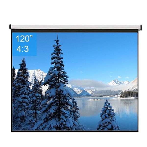 

projection screens 120inch 4:3 wall mounted matte gray fabric fiber glass pull down hd screen canvas led projector for home theater
