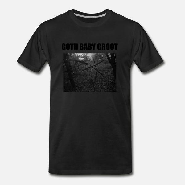 

goth baby groot t shirt men print cotton plus size 3xl cool crazy funny summer unique shirt