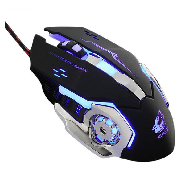 

cgjxsv5 gaming mause 6 button wired mouse diy 4 color breathing lamp ajustable 4000dpi usb mice mechanical mouse gamer