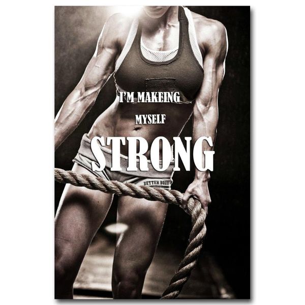 

paintings nicoleshenting bodybuilding motivational quotes art silk poster 12x18 24x36inch fitness exercise wall pictures gym room 020