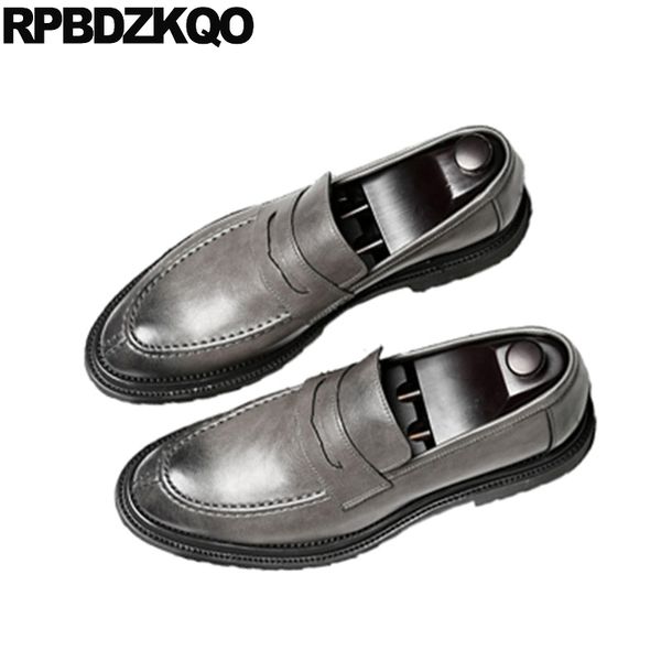 

dress shoes brogue elevator patent leather wingtip loafers tassel nice party wedding 2021 alligator crocodile men brand casual, Black