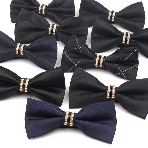 

new boutique hollow metal decoration bow tie for wedding groom men neck wear butterfly black bowtie cravat male bow ties party, Blue;purple