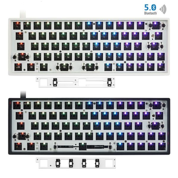 

keyboards gk64xs gk64x gk64 swappable bluetooth wire wireless dual mode custom mechanical keyboard rgb switch leds type c has software