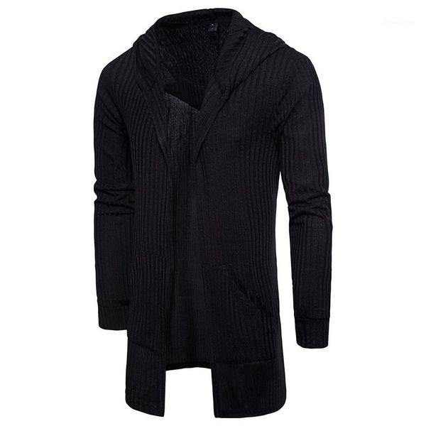 

fashion solid color long sleeve thin cardigan kniter casual mens hooded knitwear mens designer sweater, White;black