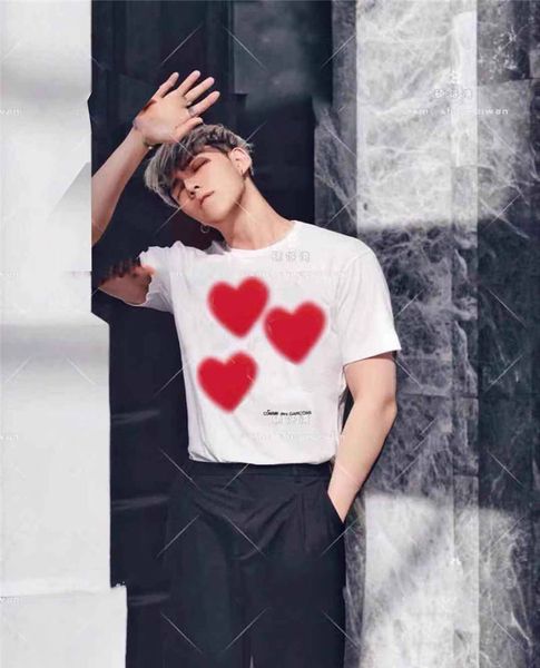 

casual t shirt for men summer fashion print round neck short sleeves mens womens t shirt heart tees, White;black