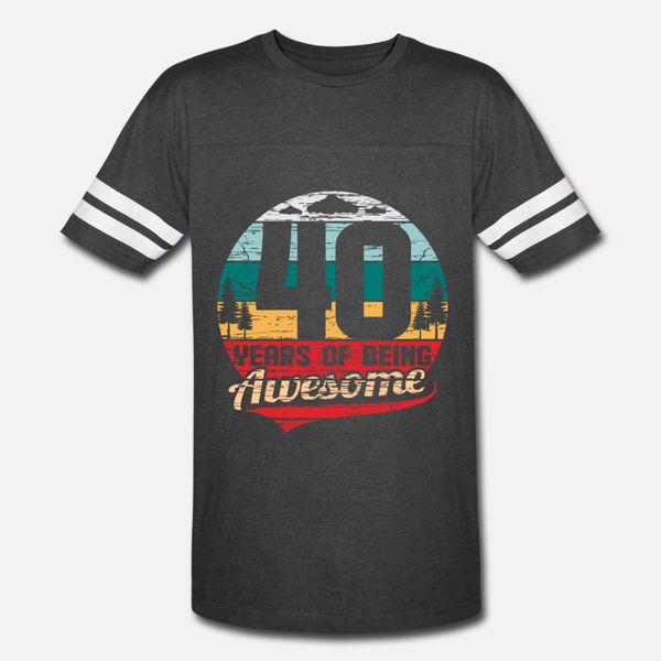 

40 years of being awesome 1980 vintage retro t shirt men personalized short sleeve o neck slim crazy casual summer style family shirt, White;black