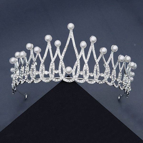 

винтаж стиль имитация pearl женщины luxury crown изящные princess tiara повязка для женщин headpeice аксессуары lb, Golden;silver