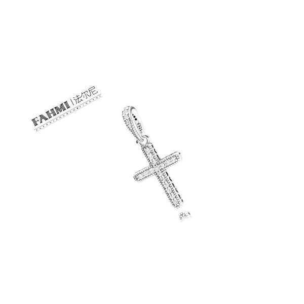 

fahmi 100% sterling silver 1:1 glamour 397571cz classic cross pendant original women wedding fashion jewelry 2018, Black