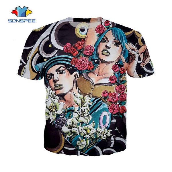 

jojo's bizarre adventure 3d anime printing summer men 3d print shirts oversized hentai harajuku men clothing