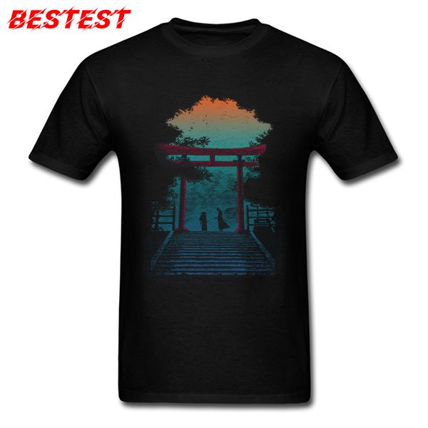 

men t-shirts europe 100% cotton fabric t shirt japan style clothing a samurai death combat about to begin 2018 discount