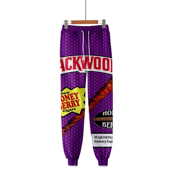

backwoods honey berry 3d print joggers pants men/women casual trousers hip hop sweatpants funny pants streetwear pantalon homme, Black