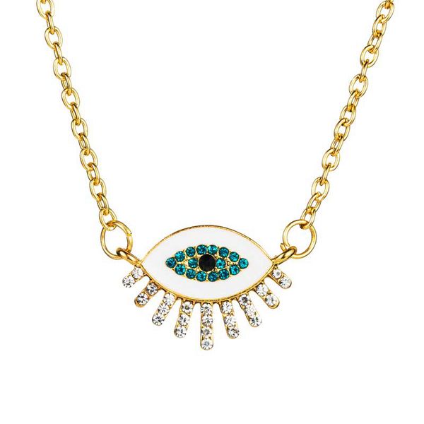 

2020 new classic fashion luxury casual style necklace blue evil eye golden pendant necklace women party gift, Silver