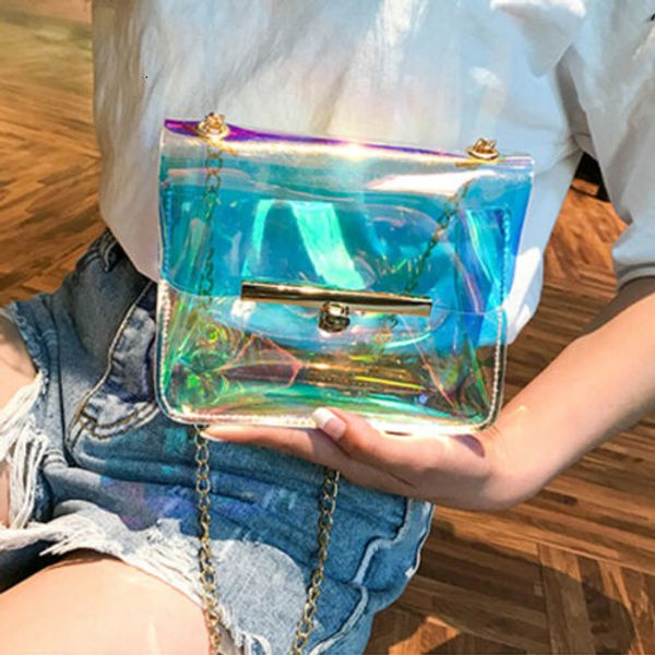 

2020 women purses and handbags designer shoulder bag laser holographic transparent handbag lady fashion small tote bags