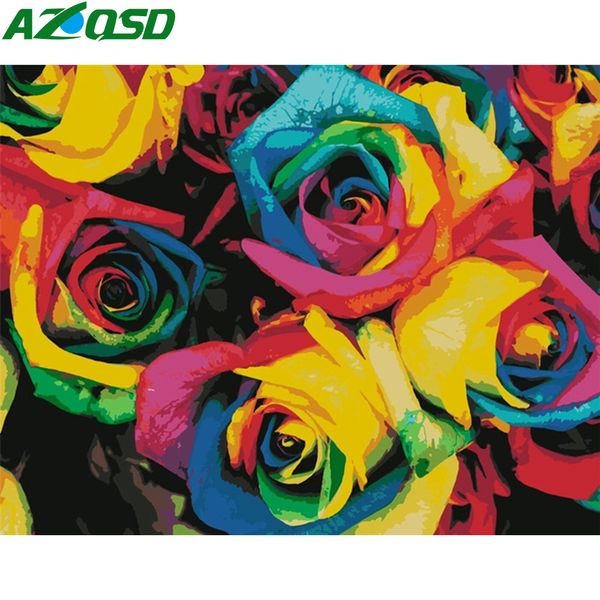 

azqsd взрослые paint by numbers цветы diy unframe домашнее украшение раскраска by numbers rose аннотация расписанной живописи