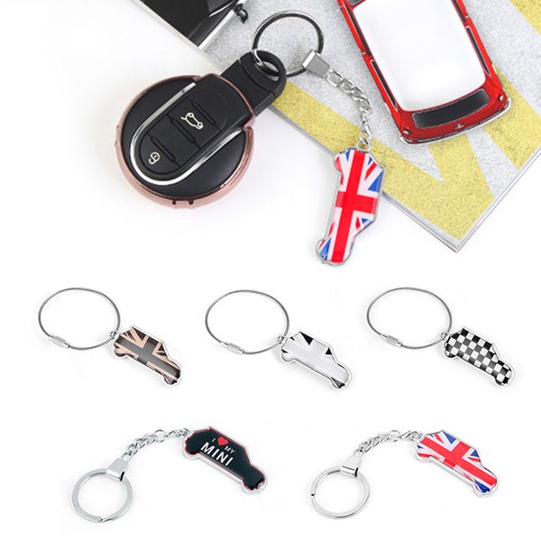 

car stainless steel keychain key ring car model pendant for mini cooper jcw one s r55 r56 r60 f55 f56 f60 countryman accessories, Silver