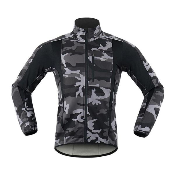 

men and women fall and winter wind rain catching fleece warm riding suit jacket long-sleeved jacket shirt camouflage gray, Black
