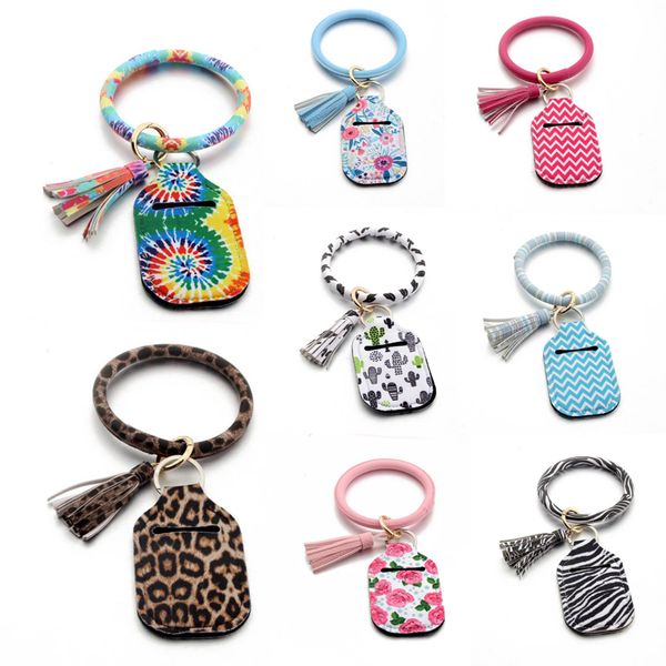 

wristlet keychain sanitizer bottle holder 30ml hand sanitizer soap perfume cover bags neoprene coin bag women girl jewelry 300pcs dw5826, Red;brown