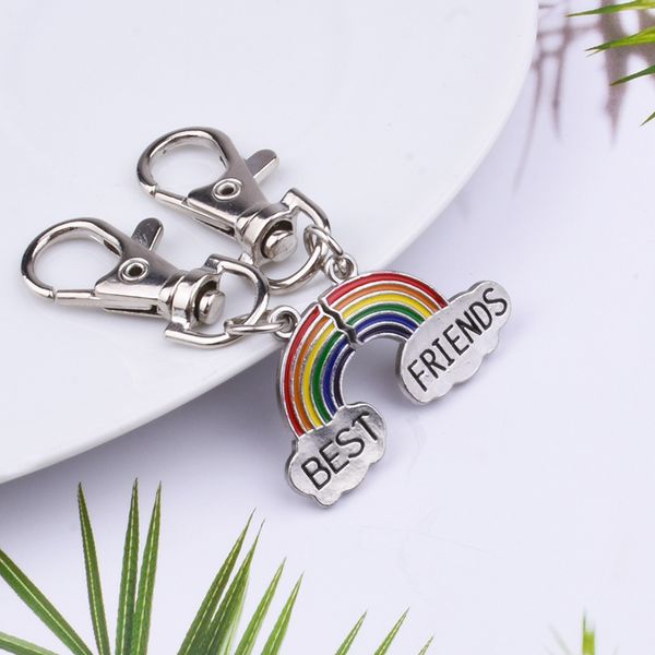 

creative tide brand keychain six-pointed star personality trend car key chain ring bag pendant jewelry accessories, Silver
