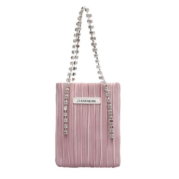 

woman's handbags pu leather pleated shoulder bags for women 2020 fashion ale korean version diamond small saddle bag
