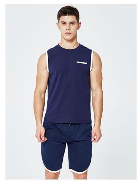 

pants men clothes mens summer simple print tracksuits natural color designer suits crew neck sleeveless casual short, Gray