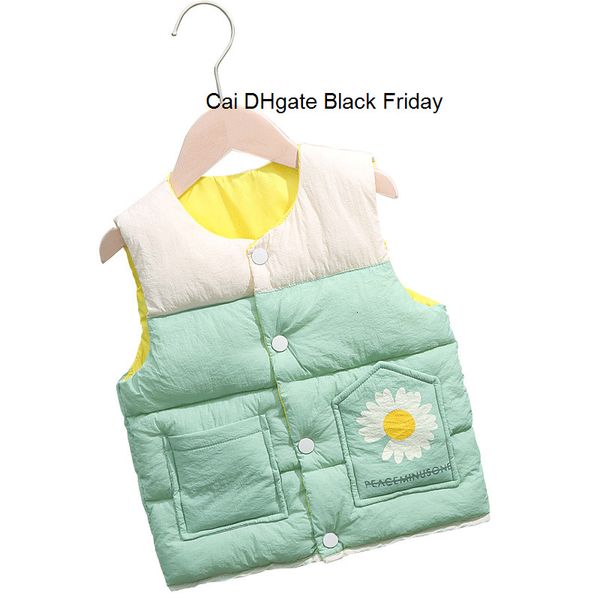 

new autumn winter kids cotton waistcoat for girls boys light down vest daisy print sleeveless coat children outwear clothes, Camo