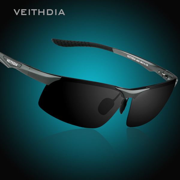 

veithdia aluminum men's polarized sun glasses night vision mirror male eyewear sunglasses goggle oculos for men 6502, White;black