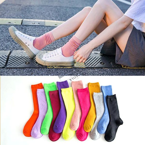 Kız Diz Yüksek Çorap Bayan Katı Casual çorap Swinter Ayak Isıtıcıları İç Tozluklar Moda Gevşek Çoraplar Yetişkin Çorap LSK1433