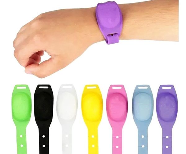 

new silicone squeezy wristband sanitizer dispenser wearable hand sanitizer dispensing portable bracelet party favor gift