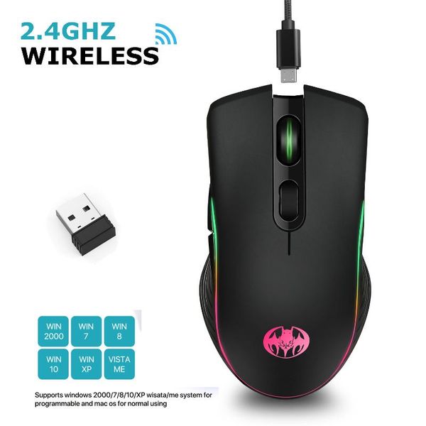 

2.4g wireless mouse rechargeable mouse ergonomic optical 1600dpi office computer gaming