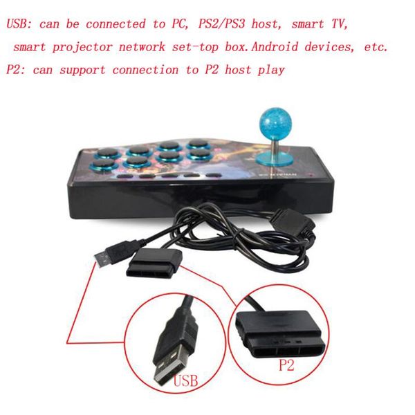 

usb rocker game controller arcade joystick gamepad fighting stick suitable forandroid ps2 ps3 pc (usb)smart tv