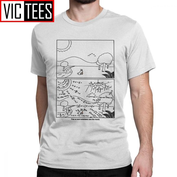 

men t-shirt how scientists see the world funny cotton science physics geek equation nerd t shirt present