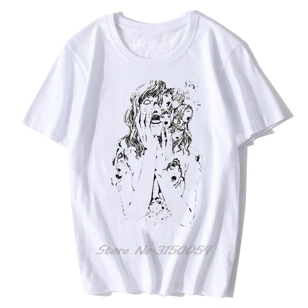 

men's t-shirt junji ito t shirt funny cotton fabric tshirt men short sleeve tomie japanese kago manga horror harajuku tees