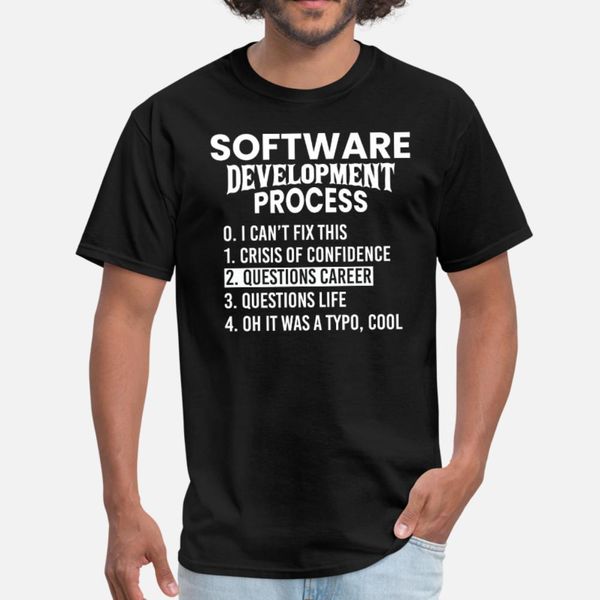 

software development process python coding t shirt men designing short sleeve o neck formal fit building spring autumn outfit shirt