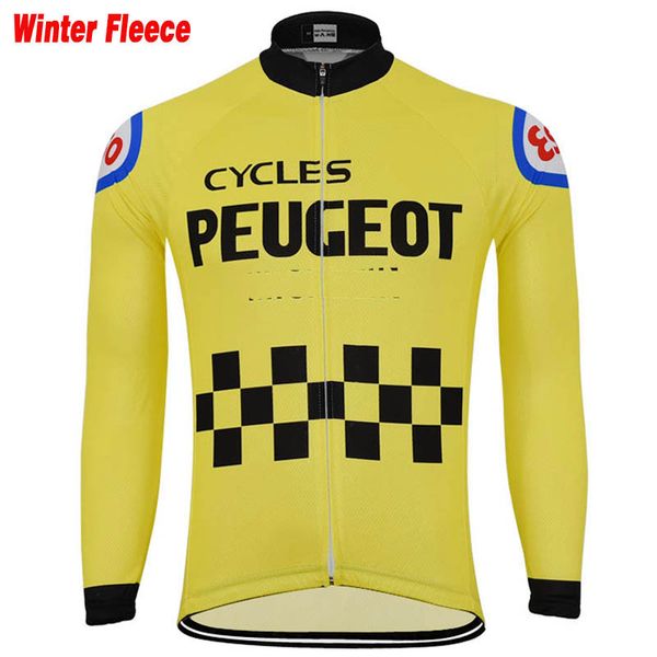 

new men yellow jersey - long sleeve cycling jersey heat winter fleece & no fleece cycling clothing wear pockets, Black;red