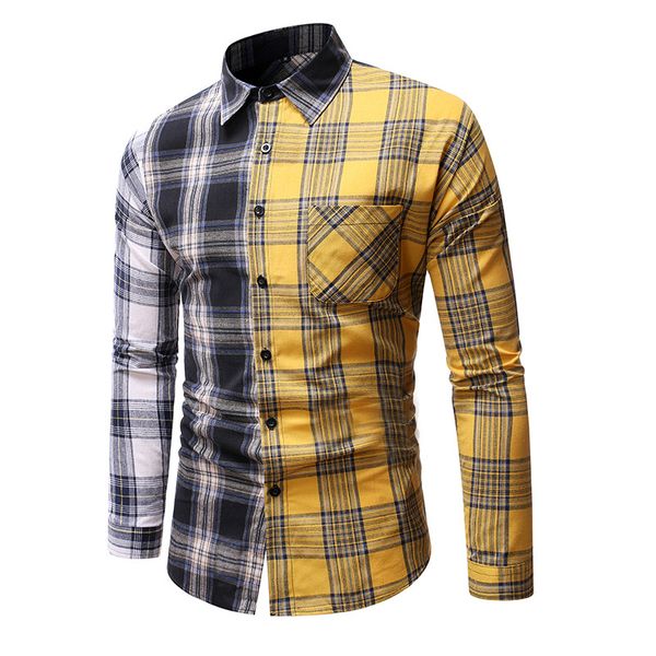 

casual spring autumn plaid shirt men long sleeve japan style loose streetwear plus size -5xl kg-11, White;black