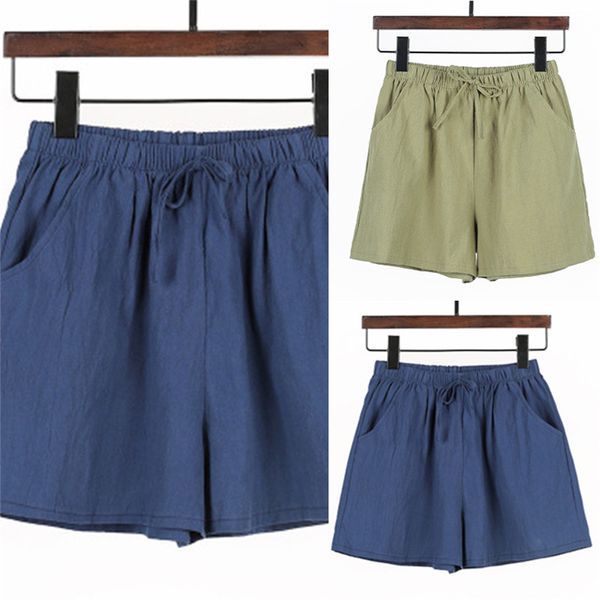 

women shorts summer casual solid cotton shorts high waist loose for girls soft cool female short s-xl, White;black